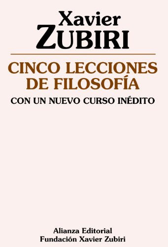 Libro CINCO LECCIONES DE FILOSOFIA de ZUBIRI XAVIER en Colombia, filosofia