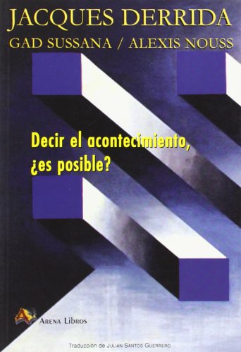Libro DECIR EL ACONTECIMIENTO ¿ES POSIBLE? de DERRIDA JACQUES en Colombia, filosofia