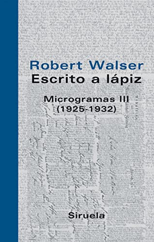 Libro ESCRITO A LAPIZ MICROGRAMAS III 1925 1932 de WALZER ROBERT en Colombia, literatura