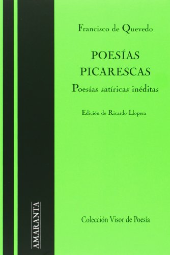 Libro POESIAS PICARESCAS POESIA SATIRICAS INEDITAS de DE QUEVEDO FRANCISCO en Colombia, poesia