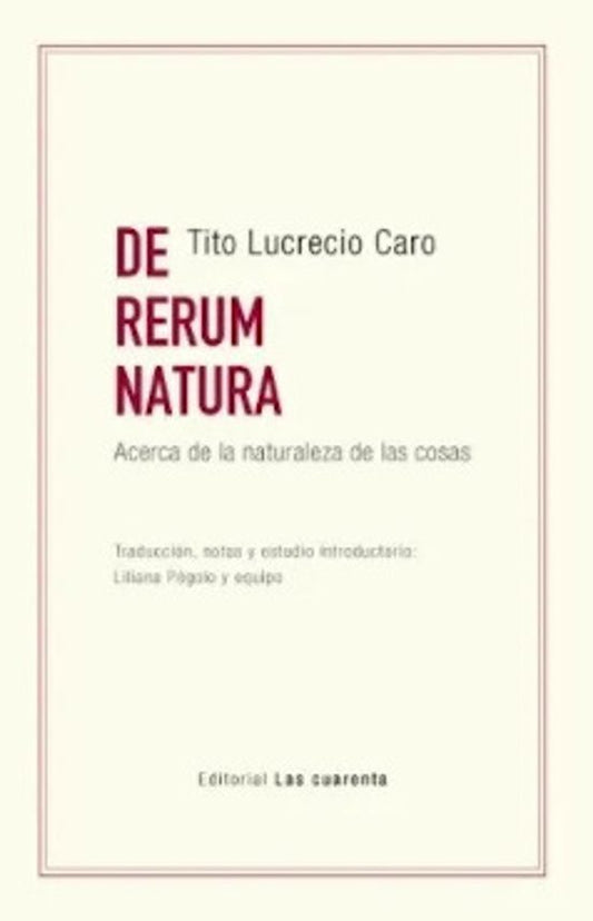 Libro De Rerum Natura, Acerca De La Naturaleza