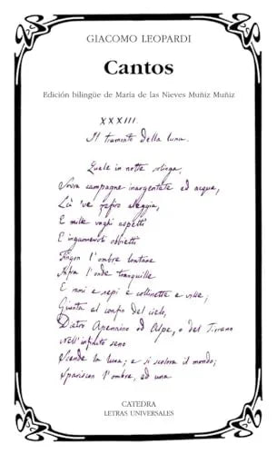 Libro CANTOS de LEOPARDI GIACOMO en Colombia, poesia