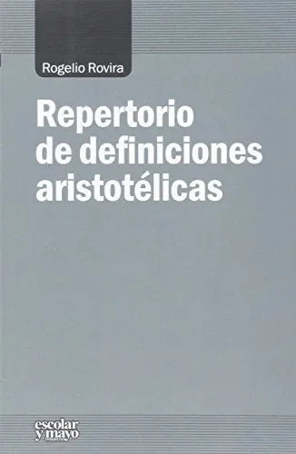 Libro Repertorio De Definiciones Aristotelicas