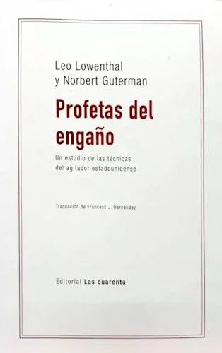 Libro PROFETAS DEL ENGAÑO de LOWENTHAL LEO Y GUTERMAN NORBE en Colombia, ensayo