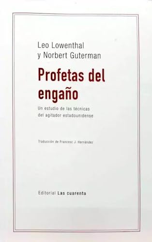 Libro PROFETAS DEL ENGAÑO de LOWENTHAL LEO Y GUTERMAN NORBE en Colombia, ensayo
