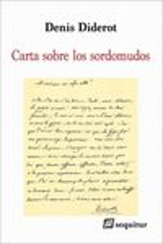 Libro Carta Sobre Los Sordomudos