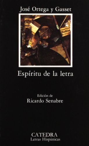 Libro ESPIRITU DE LA LETRA de ORTEGA Y GASSET JOSE en Colombia, literatura