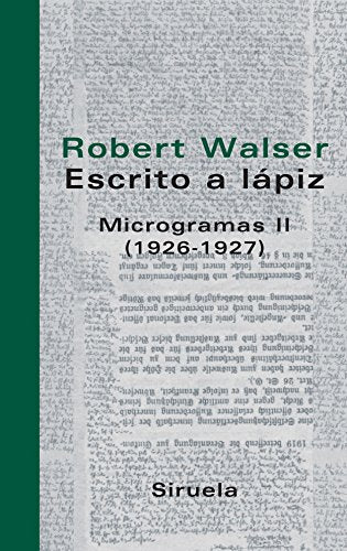 Libro ESCRITO A LAPIZ MICROGRAMAS II 1926 1927 de WALSER ROBERT en Colombia, literatura