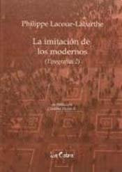 Libro LA IMITACION DE LOS MODERNOS TIPOGRAFIAS de LABARTHE PHILIPPE LACOUE en Colombia, filosofia