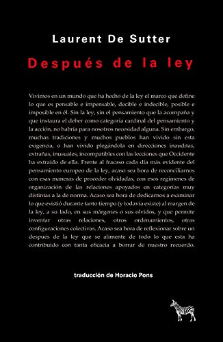 Libro DESPUES DE LA LEY de DE SUTTER LAURENT en Colombia, ensayo