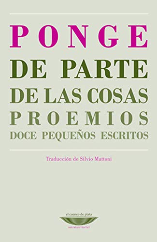 Libro DE PARTE DE LAS COSAS PROEMIOS de PONGE FRANCIS en Colombia, filosofia