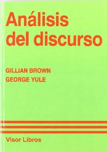 Libro ANALISIS DEL DISCURSO de BROWN GILLIAN en Colombia, lingüística