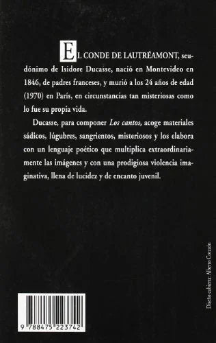 Libro CANTOS DE MALDOROR de DUCASSE ISSIDORE en Colombia, poesia