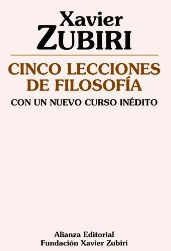 Libro CINCO LECCIONES DE FILOSOFIA de ZUBIRI XAVIER en Colombia, filosofia