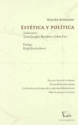 Libro ESTETICA Y POLITICA de BENJAMIN WALTER en Colombia, filosofia