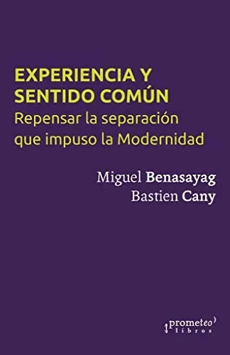 Libro EXPERIENCIA Y SENTIDO COMUN REPENSAR LA SEPARACION QUE IMPUSO LA MODERNIDAD de BENASAYAG MIGUEL CANY BASTIEN en Colombia, filosofia