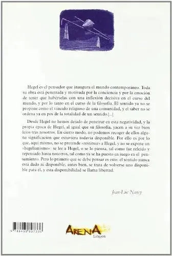 Libro HEGEL LA INQUIETUD DE LO NEGATIVO de NANCY JEAN-LUC en Colombia, filosofia