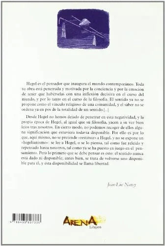 Libro HEGEL LA INQUIETUD DE LO NEGATIVO de NANCY JEAN-LUC en Colombia, filosofia
