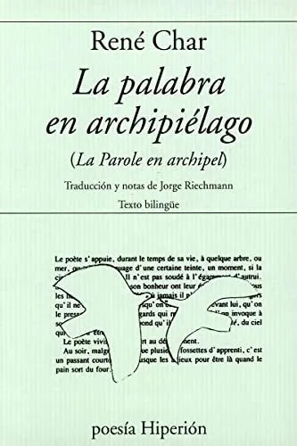 Libro LA PALABRA EN ARCHIPIELAGO de CHAR RENE en Colombia, poesia