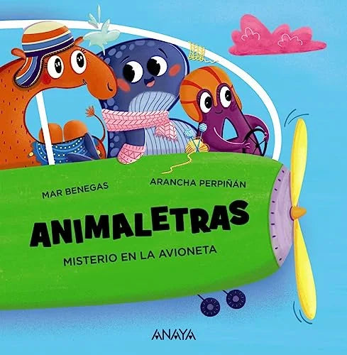 Libro ANIMALETRAS MISTERIO EN LA AVIONETA de BENEGAS MAR en Colombia, infantil