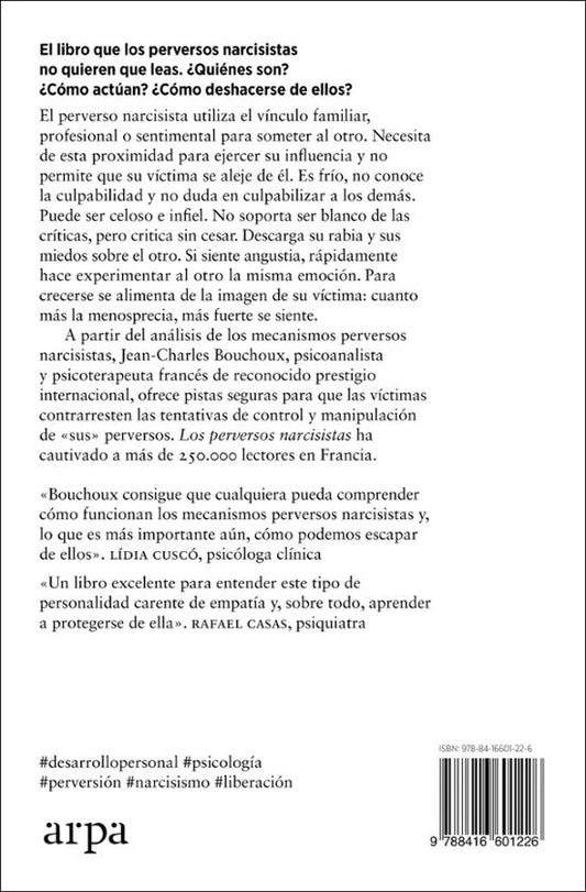 Libro LOS PERVERSOS NARCISISTAS QUIENES SON COMO ACTUAN Y COMO DESHACERSE DE ELLOS de BOUCHOUX JEAN-CHARLES en Colombia, psicologia