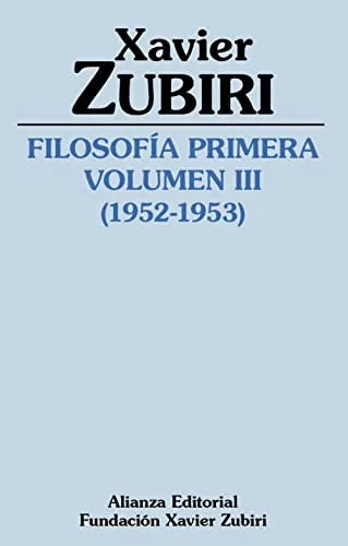 Libro Filosofia Primera (1952-1953) (Vol. Iii)