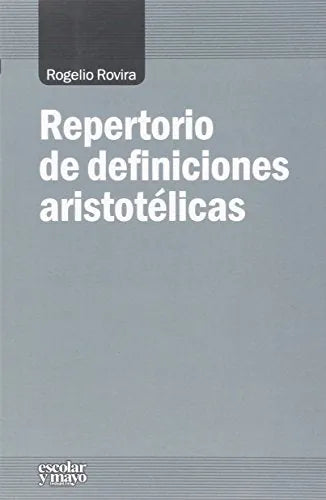 Libro Repertorio De Definiciones Aristotelicas
