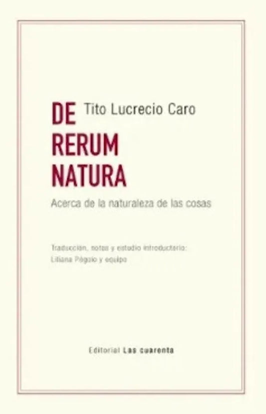 Libro DE RERUM NATURA ACERCA DE LA NATURALEZA DE LAS COSAS BILINGUE de LUCRECIO CARO TITO en Colombia, filosofia