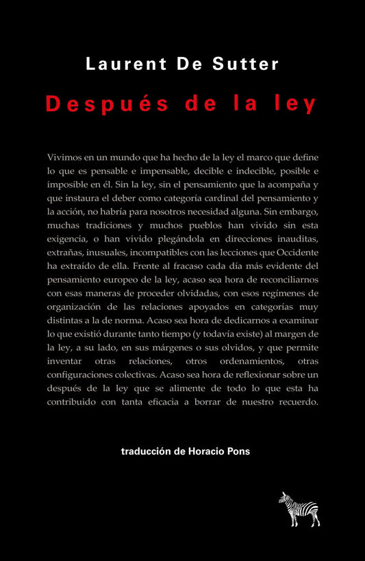 Libro DESPUES DE LA LEY de DE SUTTER LAURENT en Colombia, ensayo