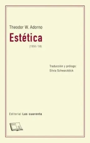 Libro ESTETICA (1958 59) de ADORNO THEODOR en Colombia, filosofia