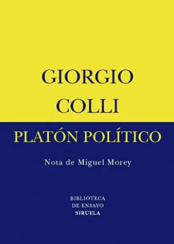 Libro PLATON POLITICO de COLLI GIORGIO en Colombia, filosofia