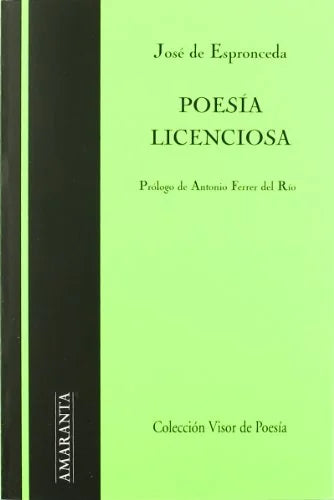 Libro POESIA LICENCIOSA de DE ESPRONCEDA JOSE en Colombia, poesia