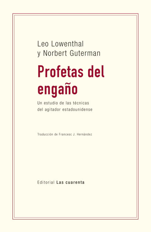 Libro PROFETAS DEL ENGAÑO de LOWENTHAL LEO Y GUTERMAN NORBE en Colombia, ensayo