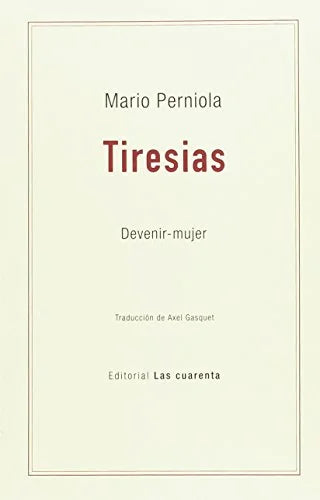 Libro TIRESIAS de PERNIOLA MARIO en Colombia, estetica
