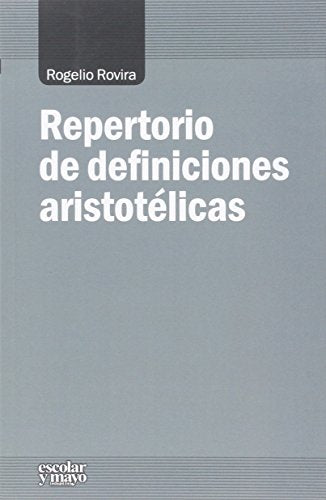 Libro Repertorio De Definiciones Aristotelicas