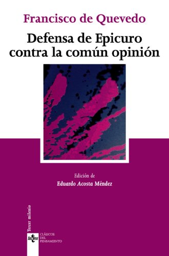 Libro Defensa De Epicuro Contra La Comun Opini