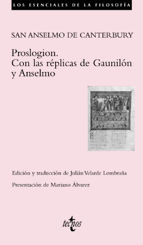 Libro Proslogion Con Las Replicas De Gaunnilon